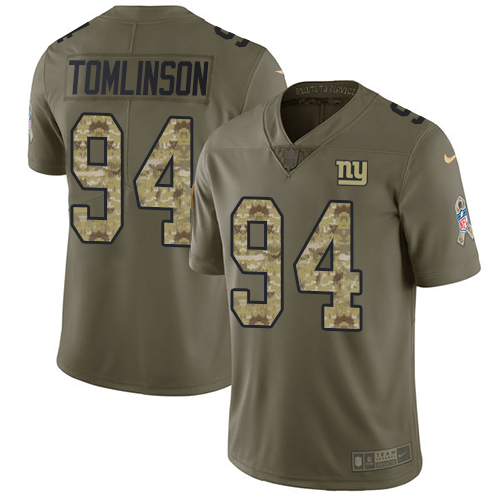 Nike Giants #94 Dalvin Tomlinson Olive/Camo Men's Stitched NFL Limited Salute To Service Jersey